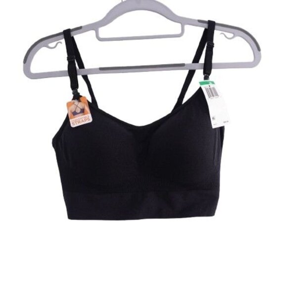 NEW Warners Seamless Wireless Lightly Lined Convertible Comfort Bra Black Size L - Picture 1 of 5